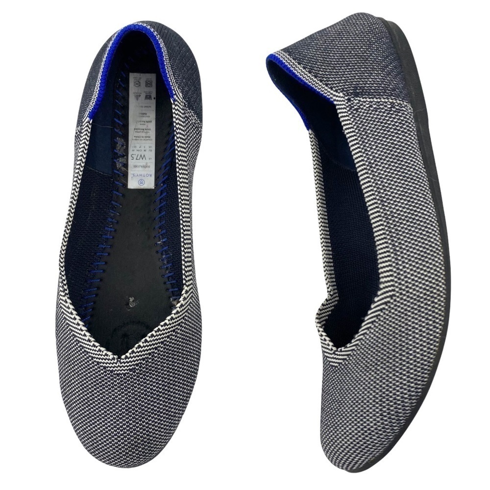 Rothy’s Birdseye Classic Ballet Flats Round-Toe Retired Color Cloud Gray 7.5